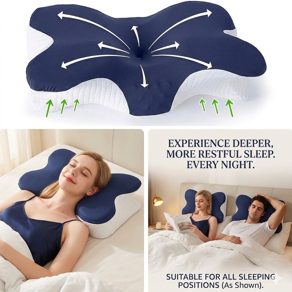 Ergonomic Cervical Neck Pillow – Memory Foam – Pain Relief – NEW - Picture 11 of 11